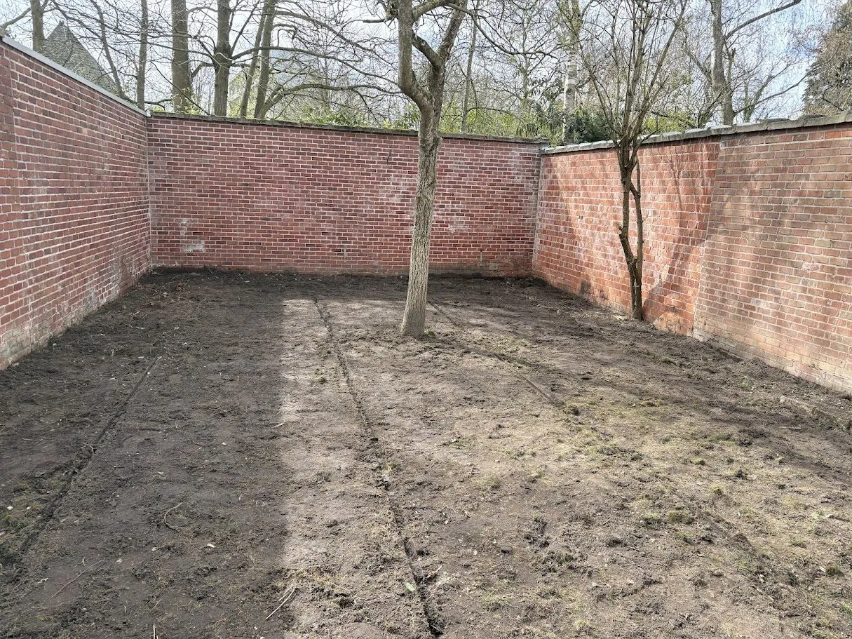 Heraanleg van een ommuurde tuin met nieuwe borders en beplanting door L&R Projects, foto 2 van 4